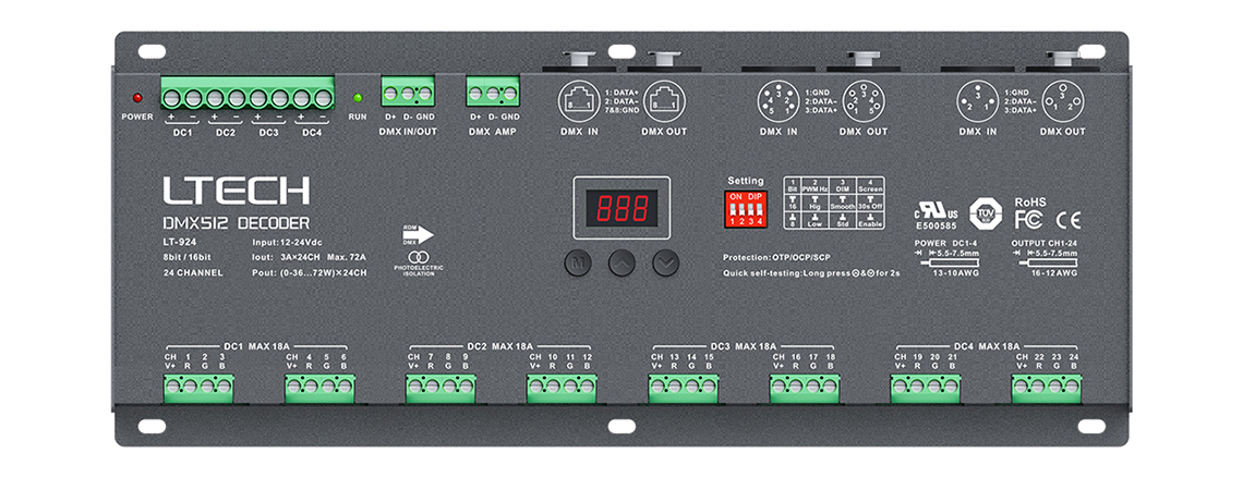 24路 DMX解码驱动器 LT-924