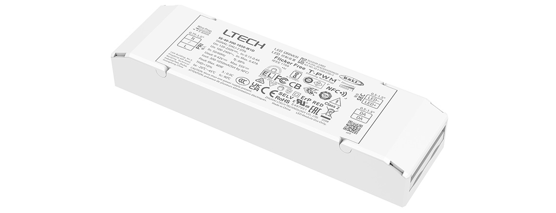 40W 300-1000mA NFC可编程DALI调光电源 SE-40-300-1050-W1D