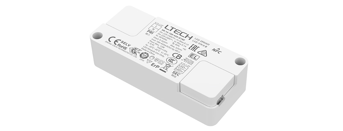 15W超小体积NFC可编程非调光恒流缓启动电源 SN-15-100-450-G1NF