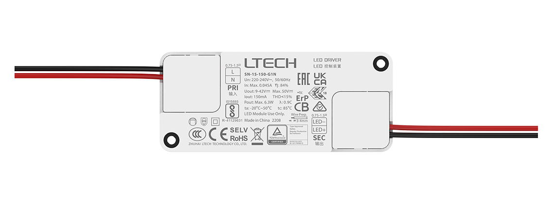 超小体积非调光恒流LED驱动器 SN-15-150-G1N