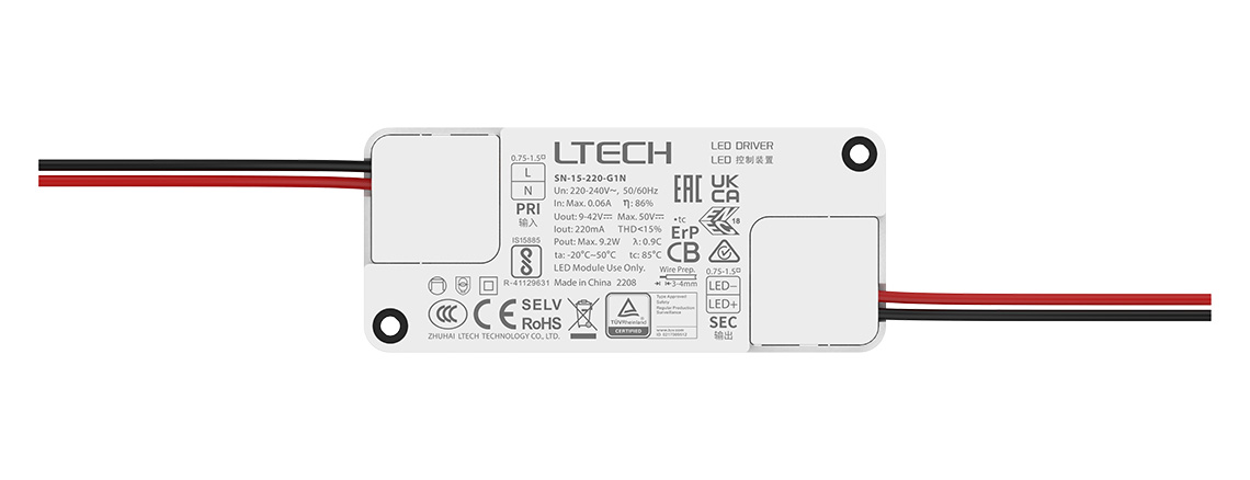 超小体积非调光恒流LED驱动器 SN-15-220-G1N