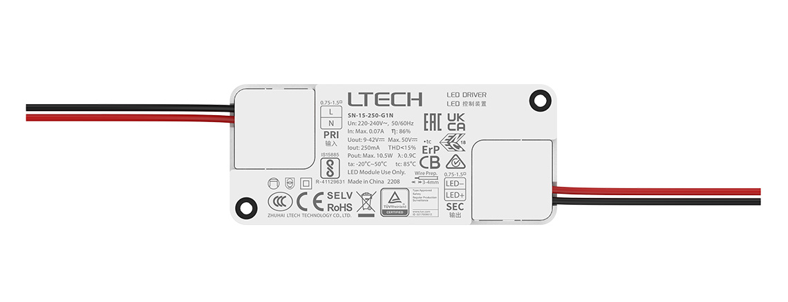 超小体积非调光恒流LED驱动器 SN-15-250-G1N